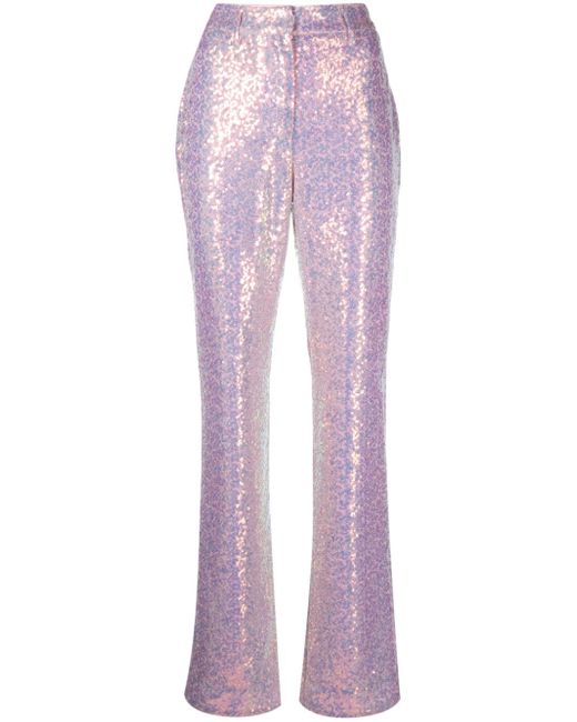 Rotate high-waisted sequin design trousers