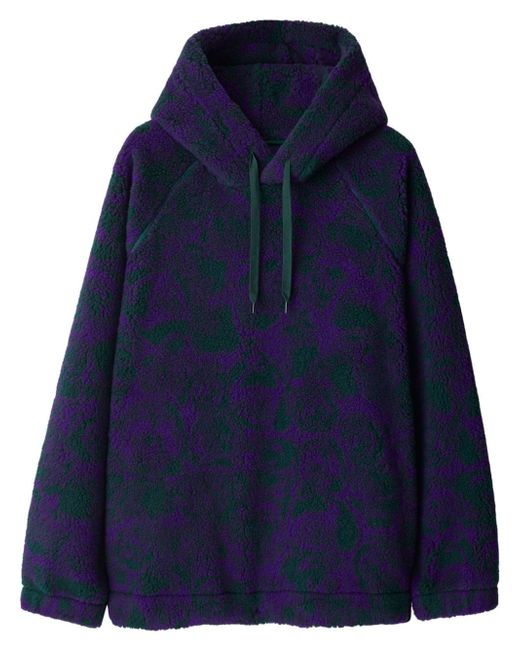 Burberry rose-print fleece hoodie