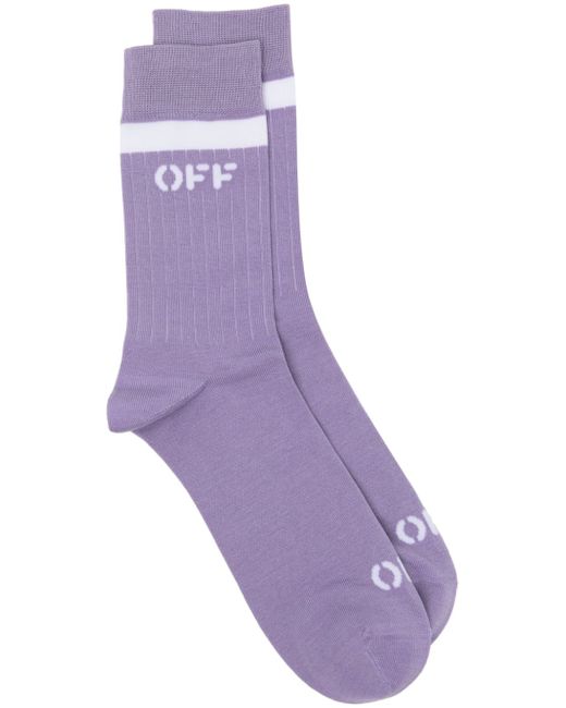 Off-White intarsia-knit logo socks
