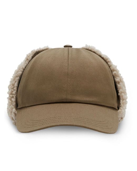 Burberry fleece-trim trapper cap