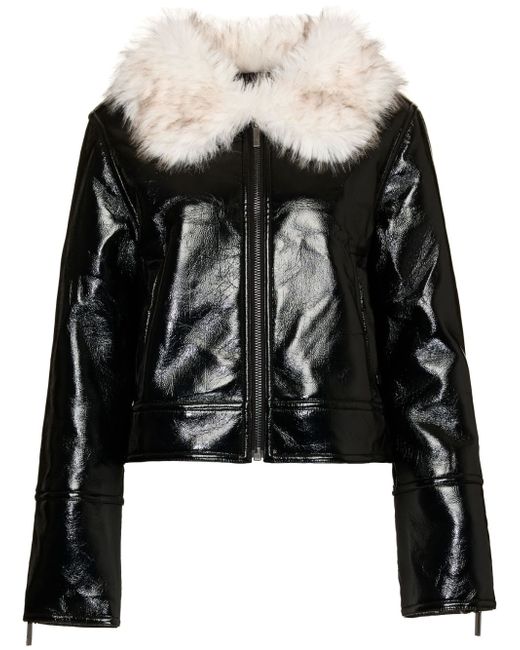 Unreal Fur faux-leather faux-fur jacket