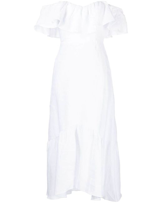 Reformation Baela linen off-shoulder dress
