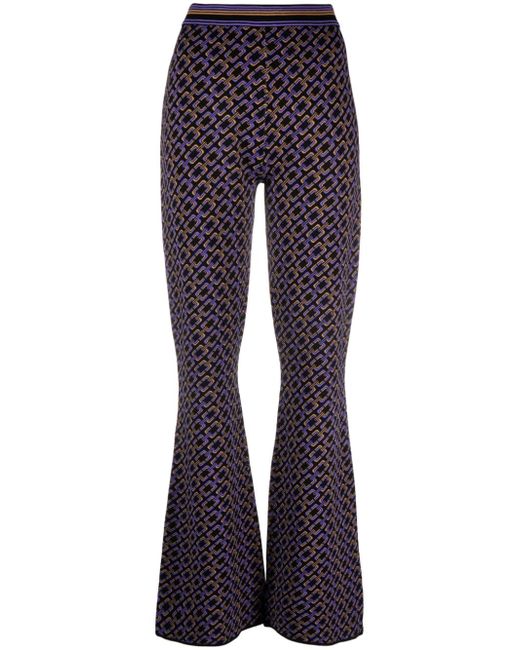 Diane von Furstenberg patterned-jacquard flared trousers