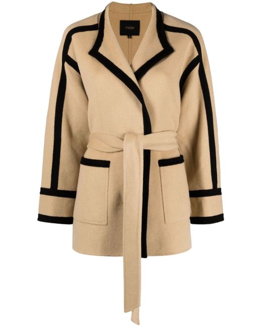 Maje contrasting-panel single breasted coat