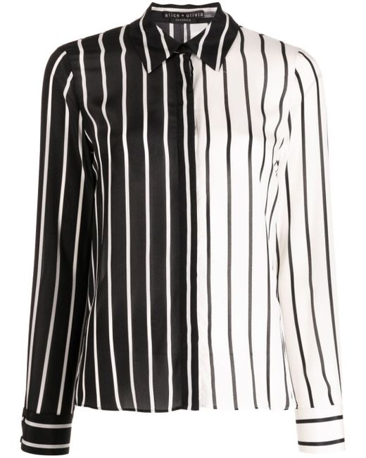 Alice + Olivia Willa striped silk shirt