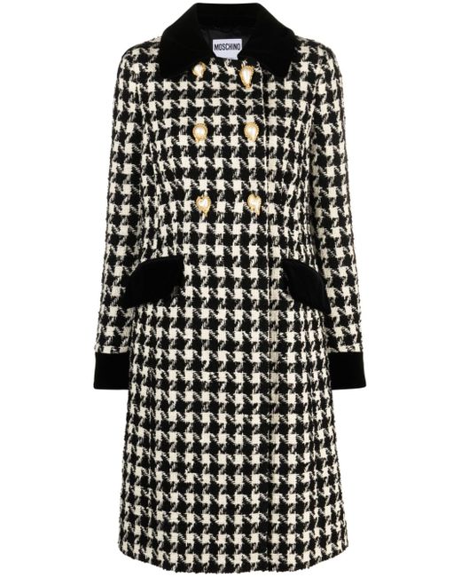 Moschino houndstooth-jacquard double-breasted coat