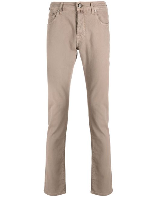 Jacob Cohёn logo-patch cotton tapered trousers