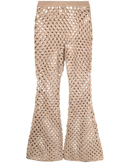 By Malene Birger crochet-knit flared trousers