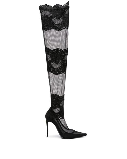 Dolce & Gabbana 105mm lace stocking boots