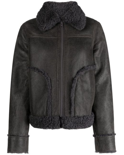 Zadig & Voltaire Kade shearling-trim leather jacket