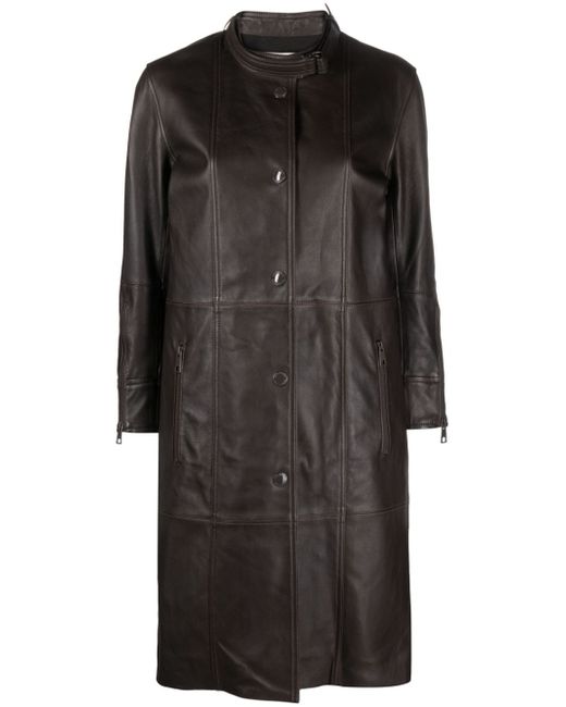 Zadig & Voltaire Mira leather midi coat