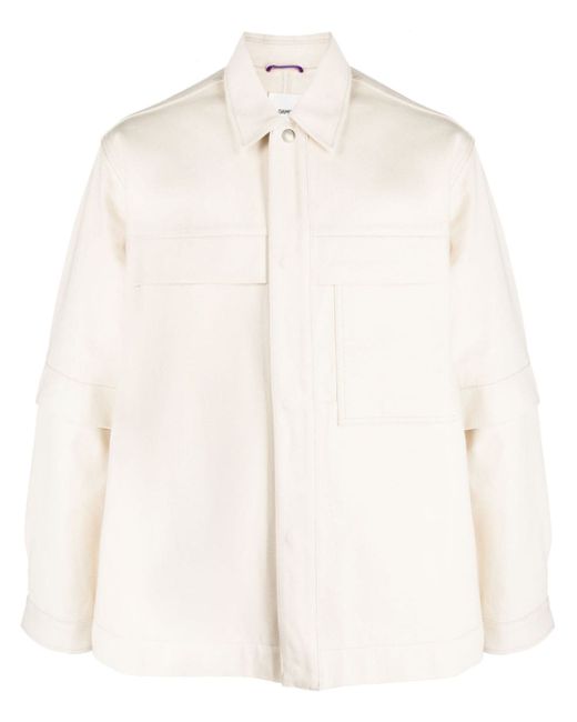 Oamc short-sleeve overlay cotton shirt jacket
