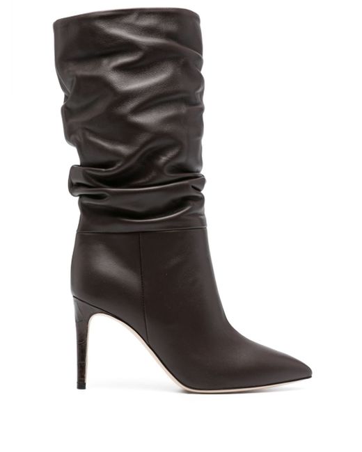 Paris Texas 90mm ruched leather boots