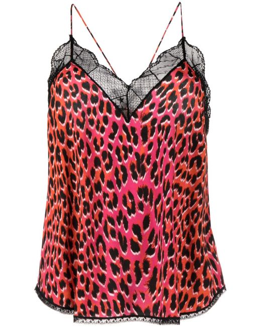 Zadig & Voltaire Christy leopard-print silk tank top