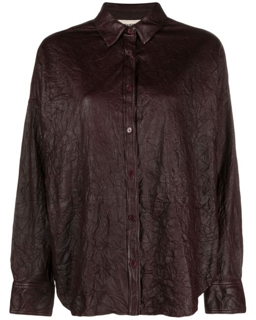 Zadig & Voltaire Tamara crinkled leather shirt