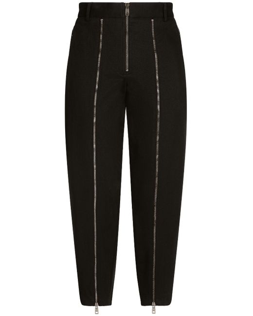 Dolce & Gabbana logo-patch tapered trousers