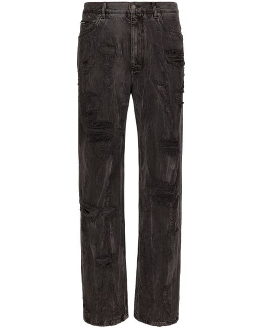 Dolce & Gabbana distressed straight-leg jeans