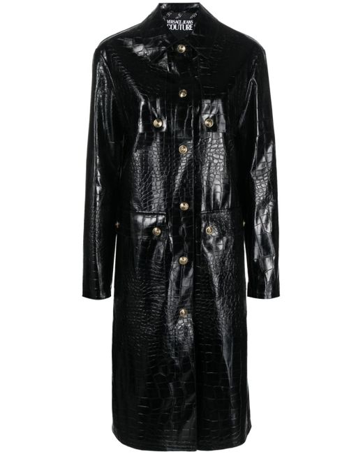 Versace Jeans Couture crocodile-effect trench coat