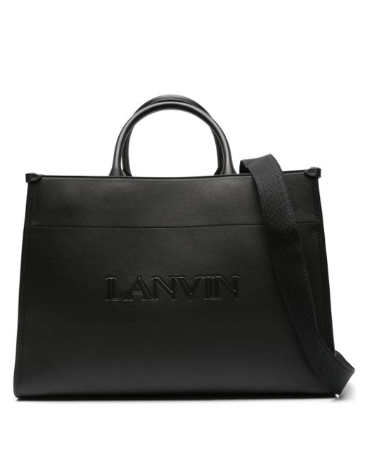 Lanvin logo-embossed leather tote bag