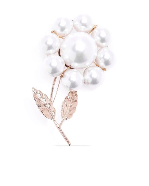 Carolina Herrera faux-pearl flower brooche