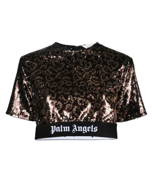 Palm Angels sequin-embellished crop top