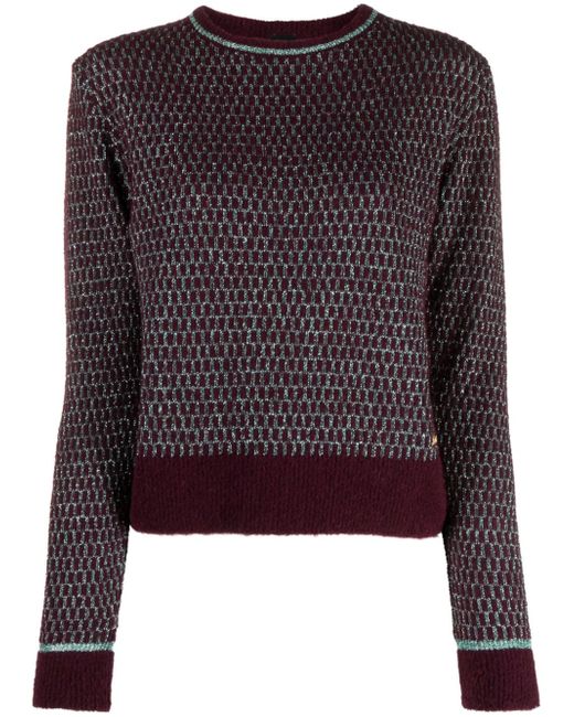 Pinko logo-plaque knitted jumper
