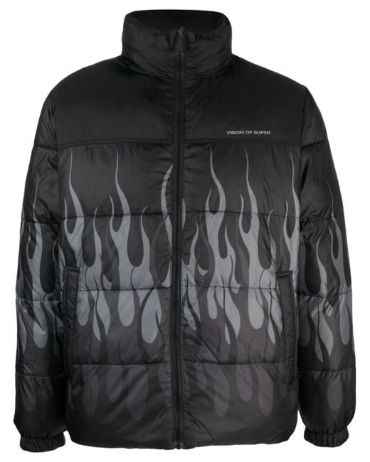 Vision Of Super triple flames puffer jacket