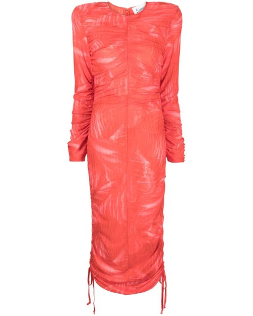 Cannari Concept ruched long-sleeved midi dress