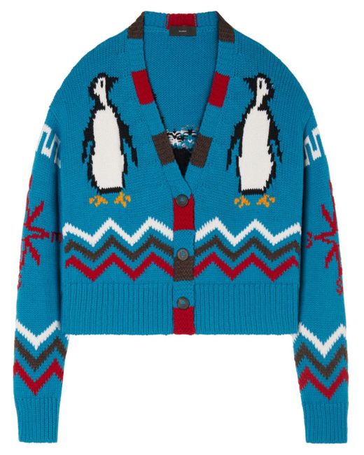 Alanui For the Love of Penguin jacquard cardigan