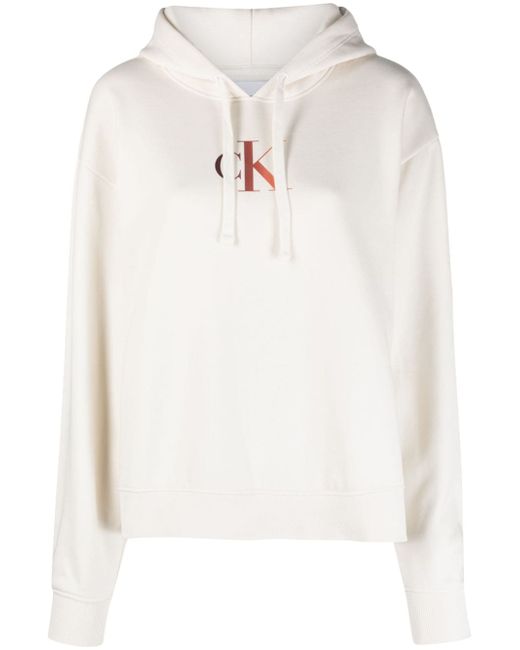 Calvin Klein Jeans monogram-print drawstring hoodie