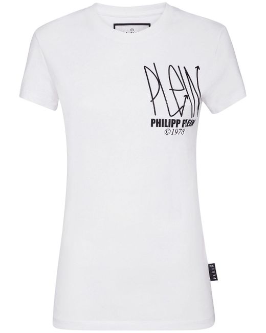 Philipp Plein logo-print logo-patch T-shirt