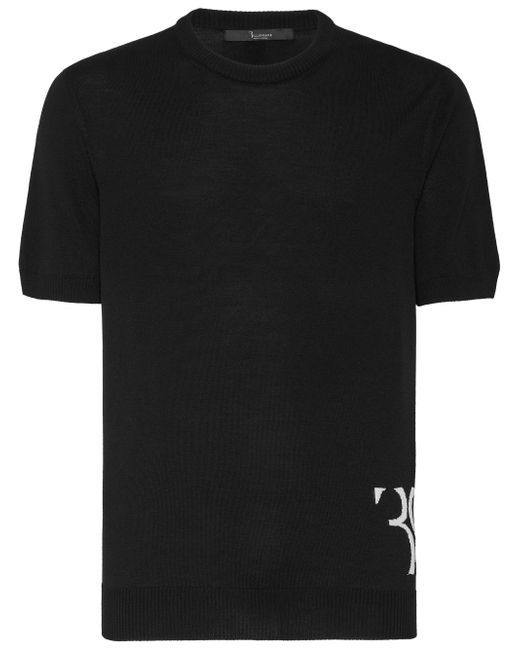Billionaire intarsia-logo short-sleeve jumper