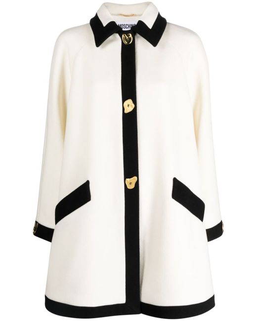 Moschino contrasting-trim single-breasted coat