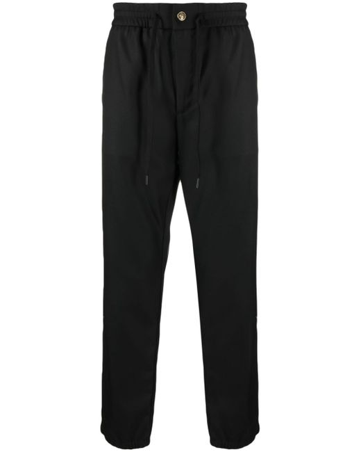Versace Jeans Couture logo-patch drawstring straight-leg trousers