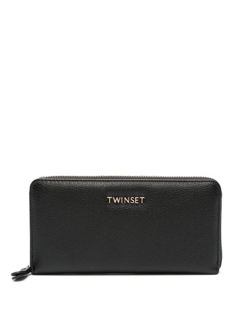 Twin-Set logo-lettering faux-leather wallet