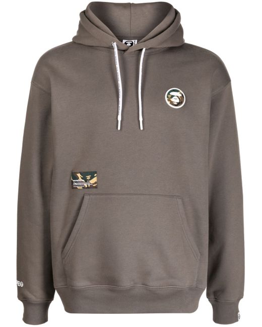 Aape By *A Bathing Ape® logo-patches cotton-blend hoodie