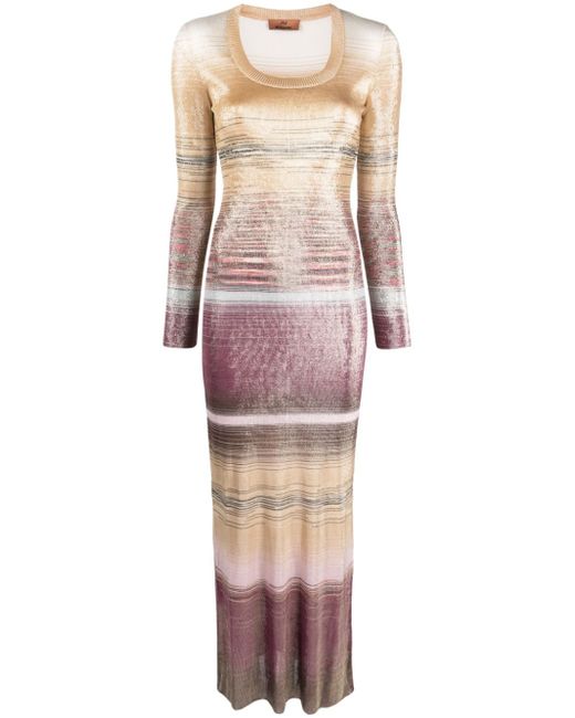 Missoni striped long-sleeve maxi dress