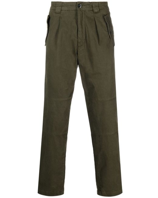 CP Company logo-patch pleated cargo trousers