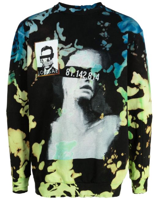 Stain Shade bleached-effect graphic-print sweatshirt