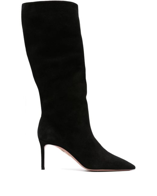 Aquazzura 80mm pointed-toe suede boots