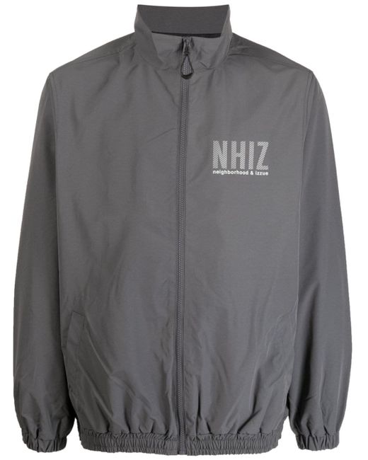 Izzue logo-print zip-up bomber jacket