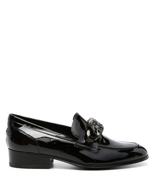 Casadei buckle-embellished patent leather loafers