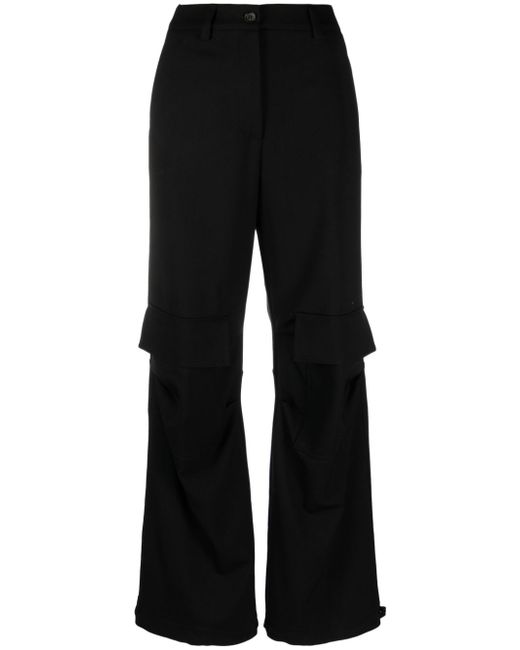 P.A.R.O.S.H. wool flared cargo trousers
