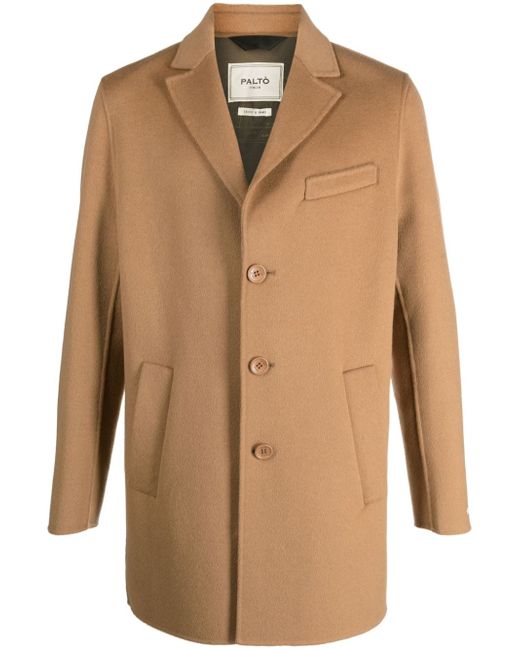 Paltò single-breasted wool-blend coat