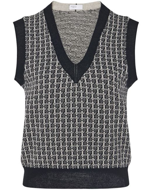 Rosetta Getty patterned intarsia-knit wool vest