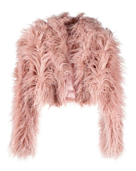 Cult Gaia Adda cropped faux-fur jacket