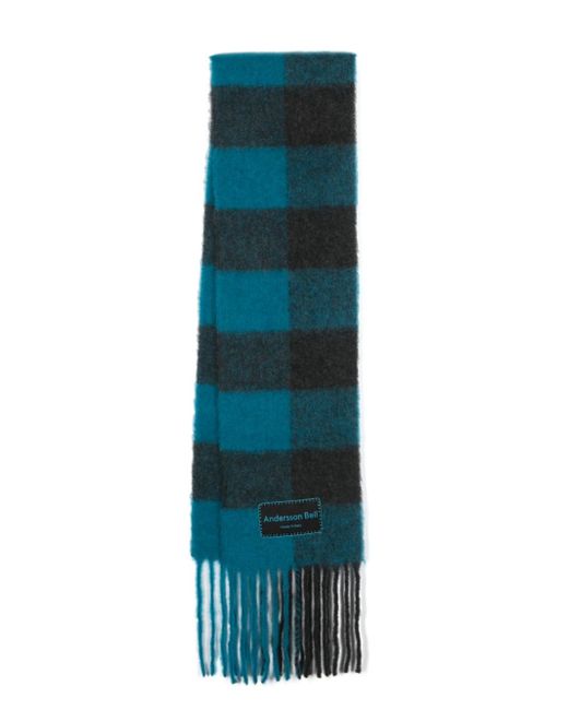 Andersson Bell check-pattern fringed scarf