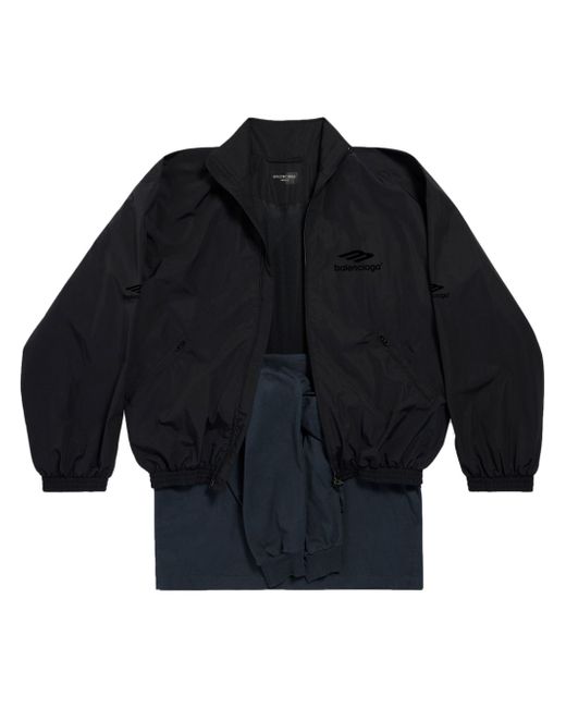 Balenciaga logo-print layered track jacket