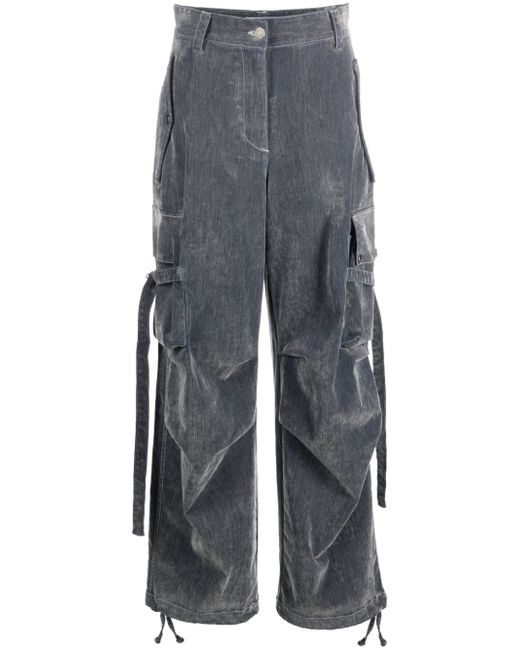 Msgm Flock Denim high-waisted cargo jeans