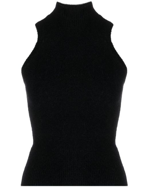 Patou high-neck knitted top